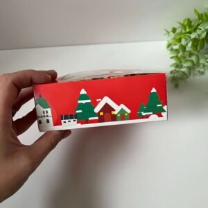 Raudonos Kalėdinės dėžutės su langeliu